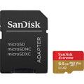 Cartes mémoire Sandisk Extreme microSDXC 64Go + Adaptateur