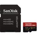 Cartes mémoire Sandisk Extreme Pro microSDXC 64 Go + adaptateur