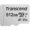 Cartes mémoire TRANSCEND 300S microSDXC UHS-I U3 512Go + Adaptateur SD