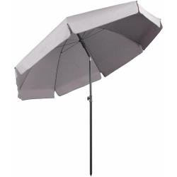 Parasol de Parasol de terrasse Rond 240 cm Protection solaire UV25+ Gris clair - SEKEY