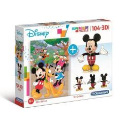 Clementoni - Coffret puzzle 104 pièces Mickey Mouse + Micke