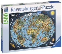 Ravensburger - Puzzle 1500 pieces - Mappemonde coloree