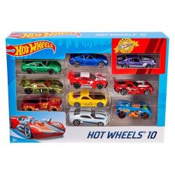 Mattel - Coffret 10 Voitures - Hot Wheels