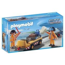 5396 Agents avec tracteur à bagages - Playmobil
