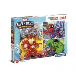 Clementoni - Puzzles 3x48 pièces - SuperColor - Marvel Sup