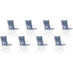 Set de 8 coussins en tissu bleu pour chaises de jardin maui 199740 - BELIANI