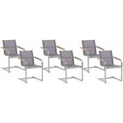 Beliani - Lot de 6 chaises de jardin grises en acier COSOLETO
