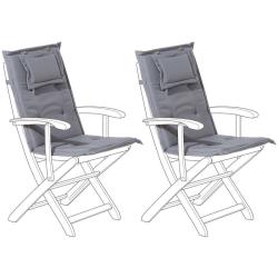 Lot de 2 coussins en tissu gris graphite pour chaises de jardin maui 199731 - BELIANI