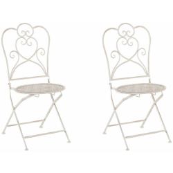 Beliani - Lot de 2 chaises de jardin bistrot en métal beige TRIESTE