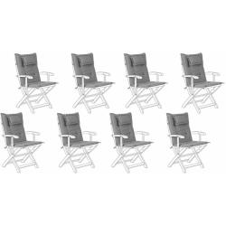 Set de 8 coussins en tissu gris pour chaises de jardin maui 199746 - BELIANI
