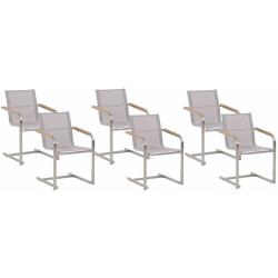 Beliani - Lot de 6 chaises de jardin beiges en acier COSOLETO