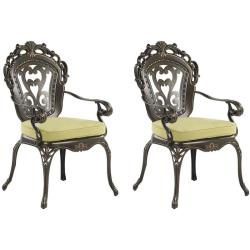 Lot de 2 chaises de jardin en aluminium marron foncé sapri 191658 - BELIANI