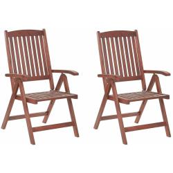 Lot de 2 chaises de jardin pliantes en bois toscana 227905 - BELIANI