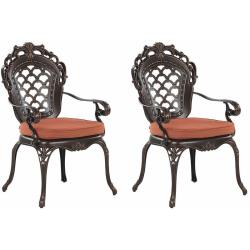 Set de 2 chaises de jardin en aluminium marron lizzano 193038 - BELIANI