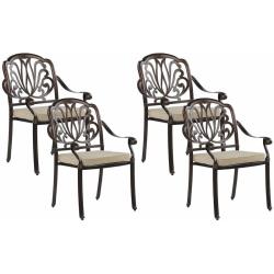 Beliani - Lot de 4 chaises de jardin en aluminium marron foncé ANCONA