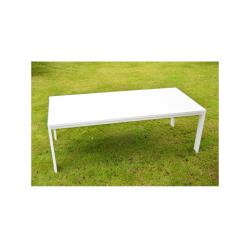 Garden Art - Table de jardin aluminium blanc 2,2 m x 1 m x 0,8 m