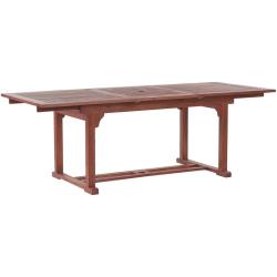Table de jardin extensible en bois foncé 160/220 x 90 cm toscana 205040 - BELIANI