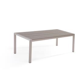 Beliani - Table de jardin en aluminium et bois synthétique gris 180 x 90 cm VERNIO