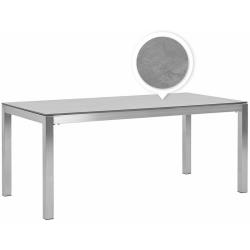 Table de jardin plateau gris effet béton 180 x 90 cm grosseto 219862 - BELIANI