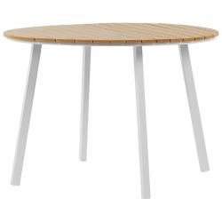 Table de jardin en bois synthétique et aluminium blanc ø 105 cm cavoli 213213 - BELIANI