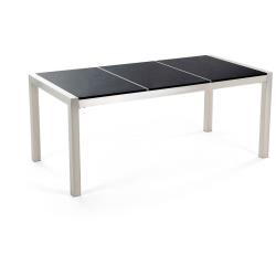 Beliani - Table de jardin en plateau granit noir poli 180 cm GROSSETO