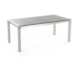 Table de jardin en plateau granit gris poli 180 cm grosseto 12477 - BELIANI