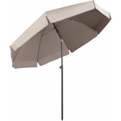 Parasol de Parasol de terrasse Rond 240 cm Protection solaire UV25+ Taupe - SEKEY