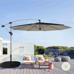 Elios Parasols - Parasol de jardin 3 mètres de bras décentralisé hôtel bar octogonal en aluminium Fan Brown
