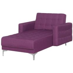 Chaise longue en tissu violet avec pieds argentés 147312 - BELIANI