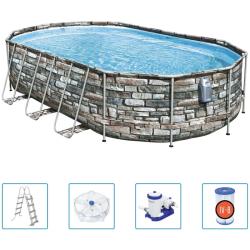 Ensemble de piscine ovale Power Steel Comfort 610x366x122 cm - Bestway