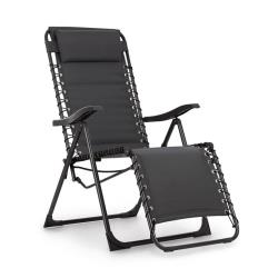 Blumfeldt california dreaming chaise de jardin - transat pliant avec oreiller amovible - cadre acier - gris