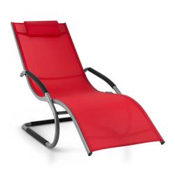 Blumfeldt Sunwave Chaise longue transat Relax Aluminium rouge