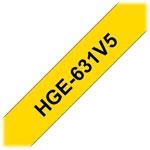BROTHER HGe631V5 - Pack 5 ruban noir/jaune