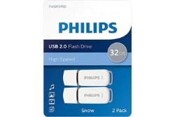 Philips Pack de 2 clés USB 2.0 Snow 32 Go Blanc