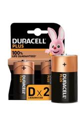 Pack de 2 piles alcalines D Duracell Plus, 1.5V LR20