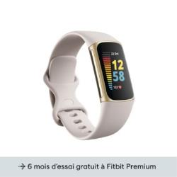 Bracelet connecté Fitbit Charge 5 Or pale Blanc lunaire