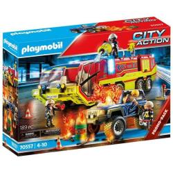 Playmobil City Action - Camion de pompiers et véhicule enflammé - 70557