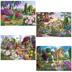 Puzzle 4 x 500 pièces : Faune et flore de nos campagnes