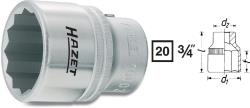 Hazet 1000Z-55 Douille à 12 pans Carré creux 20 mm (3/4 pouce)Profil à 12 pans extérieurs Taille: 55 Longueur totale: 82 mm