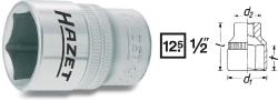 Hazet 900-21 Douille ( 6 pans)Carré creux 12,5 mm (1/2 pouce)Profil Traction à 6 pans exté