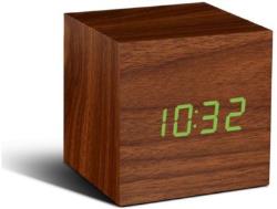 Radio réveil Gingko Cube Click Clock - LED Noyer / Vert