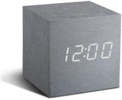 Radio réveil Gingko Cube Click Clock - LED Aluminium / Blanc