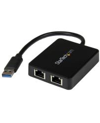 StarTech.com Adaptateur USB 3.0 vers Ethernet Gigabit - Carte Réseau Externe USB vers 2 Po