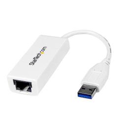 StarTech.com Adaptateur réseau USB 3.0 vers Gigabit Ethernet NIC - 10/100/1000 Mb/s - M/F - Blanc