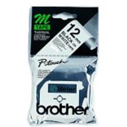 Brother Labelling Tape - 12mm, Black/White, Blister ruban d