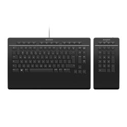 3Dconnexion Keyboard Pro with Numpad clavier USB + RF Wireless + Bluetooth AZERTY Français