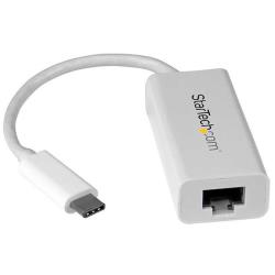 StarTech.com Adaptateur réseau USB-C vers RJ45 Gigabit Ethernet - M/F - USB 3.1 Gen 1 (5 Gb/s) - Blanc