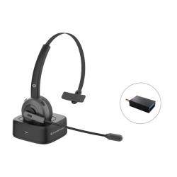 Conceptronic POLONA03BD écouteur/casque Sans fil Arceau Bureau/Centre d'appels Bluetooth Socle de chargement Noir
