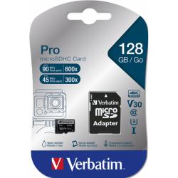 Verbatim Pro mémoire flash 128 Go MicroSDXC UHS-I Classe 10