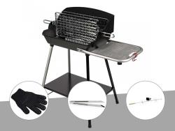 Barbecue Vertical Raymond Somagic + Kit Tournebroche + Pince Inox + Gant De Protection